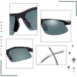 Sport Polarized Sports Sunglasses for Men Women Cycling Running Driving Glasses - White Frame Black Lens - CW18YA5D424 $16.12