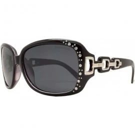 Oversized Womens Polarized Rhinestone Chic Designer Inspired Sunglasses for Women - Purple + Smoke - CG18QN036ZN $10.95