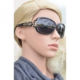 Oversized Womens Polarized Rhinestone Chic Designer Inspired Sunglasses for Women - Purple + Smoke - CG18QN036ZN $27.00