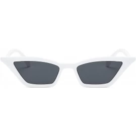 Oversized Small Cat Eye Sunglasses Vintage Square Shade Women Eyewear B2291 - White/Smoke - CT180M29NLC $21.12