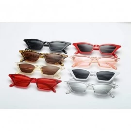 Oversized Small Cat Eye Sunglasses Vintage Square Shade Women Eyewear B2291 - White/Smoke - CT180M29NLC $21.12