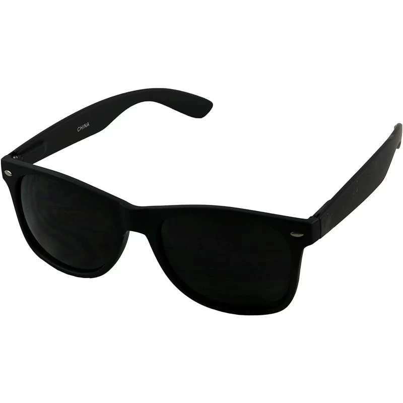 Square Super Dark Black Retro Round Darkest 80's Casual UV400 Sunglasses (Soft Black Frame - Dark Black) - C01836ZNAZC $21.54