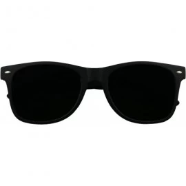 Square Super Dark Black Retro Round Darkest 80's Casual UV400 Sunglasses (Soft Black Frame - Dark Black) - C01836ZNAZC $21.54