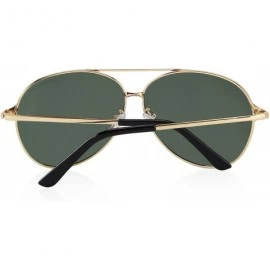 Oversized Men/Women Aviation Polarized Driving Sunglasses 100% UV Protection S8008 - Gold&green - CR185DTTXTK $9.24