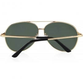 Oversized Men/Women Aviation Polarized Driving Sunglasses 100% UV Protection S8008 - Gold&green - CR185DTTXTK $18.48