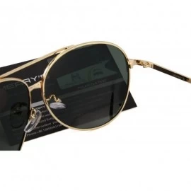 Oversized Men/Women Aviation Polarized Driving Sunglasses 100% UV Protection S8008 - Gold&green - CR185DTTXTK $9.24