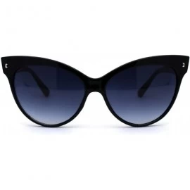 Cat Eye Womens Oversize Horn Rim Cat Eye Sunglasses - Shiny Black Gradient Black - C4194QAIRYO $20.43