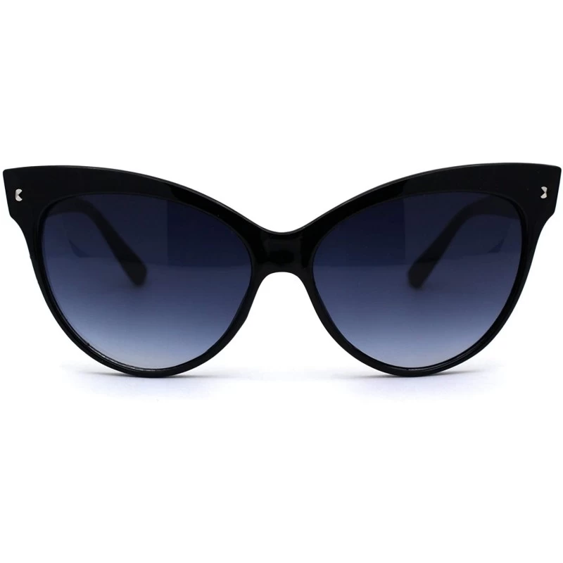 Cat Eye Womens Oversize Horn Rim Cat Eye Sunglasses - Shiny Black Gradient Black - C4194QAIRYO $20.43