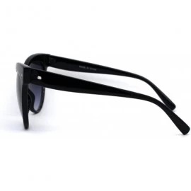 Cat Eye Womens Oversize Horn Rim Cat Eye Sunglasses - Shiny Black Gradient Black - C4194QAIRYO $20.43