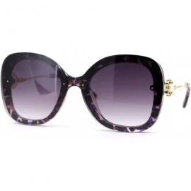 Butterfly Womens Pearl Brooch Jewel Hinge Designer Fashion Sunglasses - Purple Tortoise Purple - C418UCLGX05 $9.56