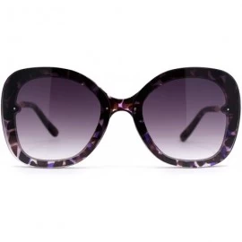Butterfly Womens Pearl Brooch Jewel Hinge Designer Fashion Sunglasses - Purple Tortoise Purple - C418UCLGX05 $23.44