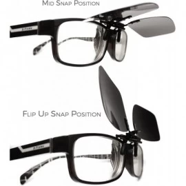 Rectangular Polarized Clip-on Driving Sunglasses with Flip Up - Anti-Reflective UV400 - Large - Black - C011XETWFF9 $23.94