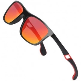 Sport Polarized Sports Sunglasses for Men UV Protection Driving Fishing Fashion Sunglasses - Red Lens - CE1948H0IZU $15.31