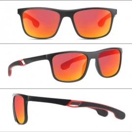 Sport Polarized Sports Sunglasses for Men UV Protection Driving Fishing Fashion Sunglasses - Red Lens - CE1948H0IZU $15.31