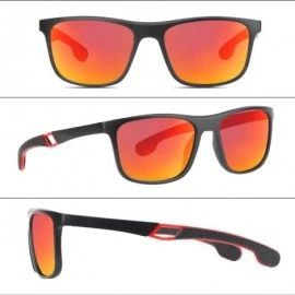 Sport Polarized Sports Sunglasses for Men UV Protection Driving Fishing Fashion Sunglasses - Red Lens - CE1948H0IZU $27.64