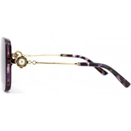 Butterfly Womens Pearl Brooch Jewel Hinge Designer Fashion Sunglasses - Purple Tortoise Purple - C418UCLGX05 $23.44