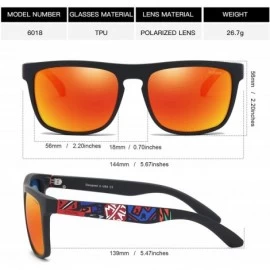 Sport Polarized Sunglasses TR90 Unbreakable Frame for Men Women 6018R - Orange - CA18RQHGWTL $18.27