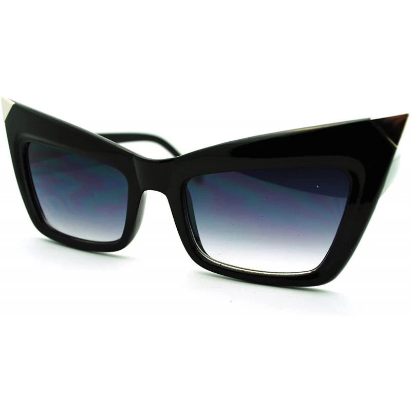 Square Iconic Square Cateye Sunglasses Vintage Retro Women's Fashion - Black - CJ11N4BV279 $20.67