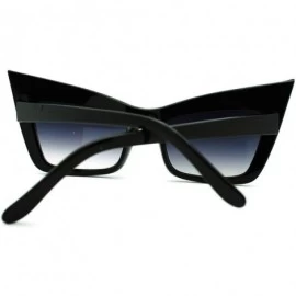 Square Iconic Square Cateye Sunglasses Vintage Retro Women's Fashion - Black - CJ11N4BV279 $12.89
