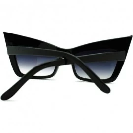 Square Iconic Square Cateye Sunglasses Vintage Retro Women's Fashion - Black - CJ11N4BV279 $20.67