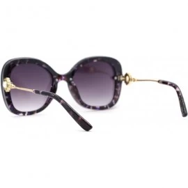 Butterfly Womens Pearl Brooch Jewel Hinge Designer Fashion Sunglasses - Purple Tortoise Purple - C418UCLGX05 $23.44