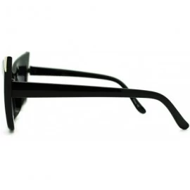 Square Iconic Square Cateye Sunglasses Vintage Retro Women's Fashion - Black - CJ11N4BV279 $20.67