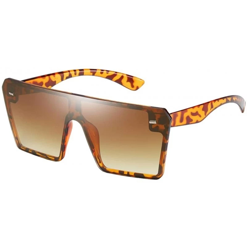 Oversized Rectangle Sunglasses Outdoor Oversized Frames Tinted Lens UV 400 Eyewear Shades - Brown - CC190C3DLNM $21.05