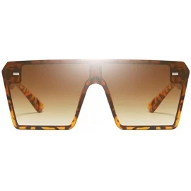 Oversized Rectangle Sunglasses Outdoor Oversized Frames Tinted Lens UV 400 Eyewear Shades - Brown - CC190C3DLNM $8.53