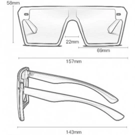 Oversized Rectangle Sunglasses Outdoor Oversized Frames Tinted Lens UV 400 Eyewear Shades - Brown - CC190C3DLNM $21.05