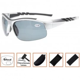 Semi-rimless Unisex Sports Bifocal Half Rimless Sunglasses For Running Fishing - Silver - CC18CL2MR3Y $38.27