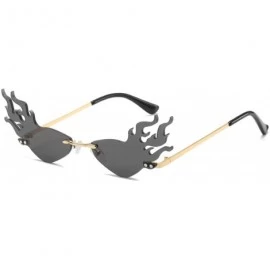 Rimless Unisex Flame Shape Small Eyewear Rimless Sunglasses - Yellow - CX196Z6GTRU $9.07