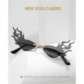 Rimless Unisex Flame Shape Small Eyewear Rimless Sunglasses - Yellow - CX196Z6GTRU $18.38