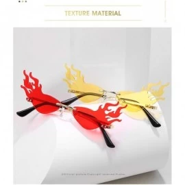 Rimless Unisex Flame Shape Small Eyewear Rimless Sunglasses - Yellow - CX196Z6GTRU $18.38