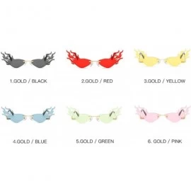 Rimless Unisex Flame Shape Small Eyewear Rimless Sunglasses - Yellow - CX196Z6GTRU $18.38