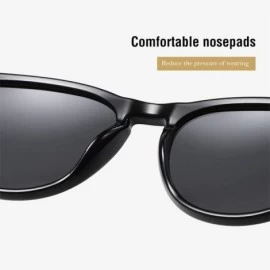 Round Unisex Round Polarized Sunglasses for Men Women UV400 Protection 8063 - Shinny Black/Black - C1195WOTKI5 $17.46