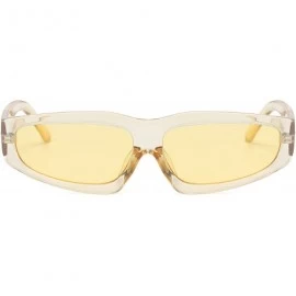 Cat Eye Cat Eye Small Sunglasses Clear Tinted Lens Triangle Plastic Party Eyeglasses Women - Lemon - CB18SO0CIWZ $10.05