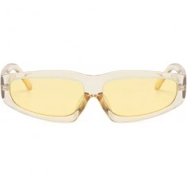 Cat Eye Cat Eye Small Sunglasses Clear Tinted Lens Triangle Plastic Party Eyeglasses Women - Lemon - CB18SO0CIWZ $25.80