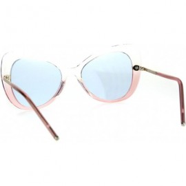 Butterfly Womens Fashion Sunglasses Butterfly Frame Translucent Colors UV 400 - Clear Pink (Blue) - CZ1887IXOIM $8.87