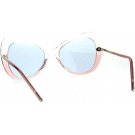 Butterfly Womens Fashion Sunglasses Butterfly Frame Translucent Colors UV 400 - Clear Pink (Blue) - CZ1887IXOIM $18.72