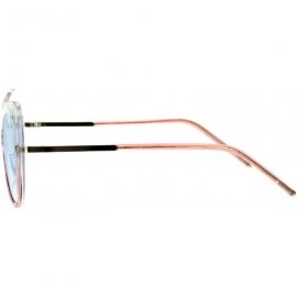 Butterfly Womens Fashion Sunglasses Butterfly Frame Translucent Colors UV 400 - Clear Pink (Blue) - CZ1887IXOIM $18.72