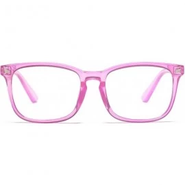 Aviator Non-prescription Glasses Frame Clear Lens Eyeglasses - Transparent Rose Red - C918A2S8CCG $10.94