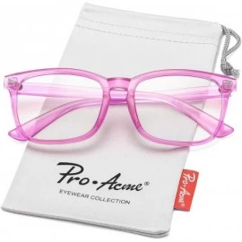 Aviator Non-prescription Glasses Frame Clear Lens Eyeglasses - Transparent Rose Red - C918A2S8CCG $24.06