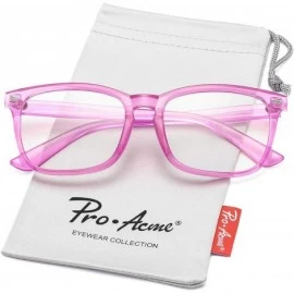 Aviator Non-prescription Glasses Frame Clear Lens Eyeglasses - Transparent Rose Red - C918A2S8CCG $10.94