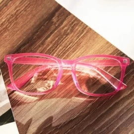 Aviator Non-prescription Glasses Frame Clear Lens Eyeglasses - Transparent Rose Red - C918A2S8CCG $24.06
