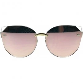 Round Designer Fashion Womens Sunglasses Round Cateye Frame UV 400 - Clear (Peach Mirror) - CJ18GD646X0 $19.04