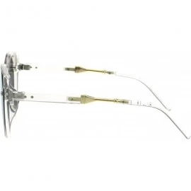Round Designer Fashion Womens Sunglasses Round Cateye Frame UV 400 - Clear (Peach Mirror) - CJ18GD646X0 $19.04