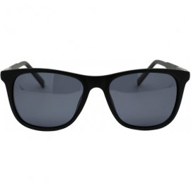Square TAC Polarized Lens Mens Square Sunglasses Aluminum Temple Spring Hinge - Matte Black (Black) - C318AYLAD4O $12.96