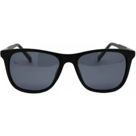Square TAC Polarized Lens Mens Square Sunglasses Aluminum Temple Spring Hinge - Matte Black (Black) - C318AYLAD4O $22.60