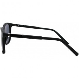 Square TAC Polarized Lens Mens Square Sunglasses Aluminum Temple Spring Hinge - Matte Black (Black) - C318AYLAD4O $12.96