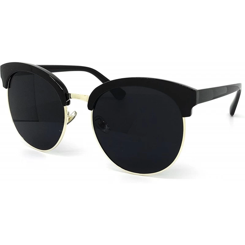 Oversized RAKOSTA 97018XL Premium Oversize Cats eye Womens Mens Mirror Funky Flat Sunglasses - Silver - CO1954RGXDC $25.60